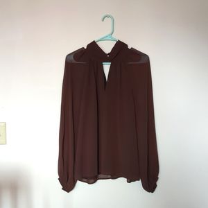 NWT Banana Republic Brown Chiffon Top